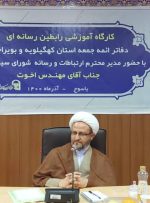برگزاری کارگاه آموزشی رابطین رسانه ای دفاتر ائمه جمعه کهگیلویه و بویراحمد برگزاری کارگاه آموزشی رابطین رسانه ای دفاتر ائمه جمعه کهگیلویه و بویراحمد