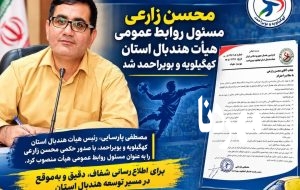 انتصاب چهره ورزشی و رسانهای چرام در هیئت هندبال کهگیلویه و بویراحمد انتصاب چهره ورزشی و رسانهای چرام در هیئت هندبال کهگیلویه و بویراحمد